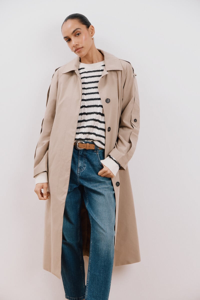 pedro del hierro Gabardina larga waterrrepelent Precios de Black Friday
