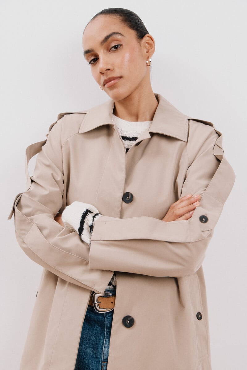 pedro del hierro Gabardina larga waterrrepelent Precios de Black Friday