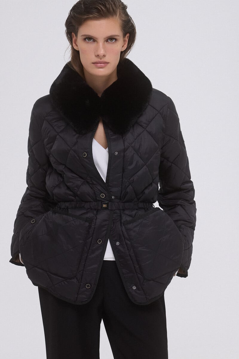 pedro del hierro Chaqueta acolchada cinturón Precio ultrabajo