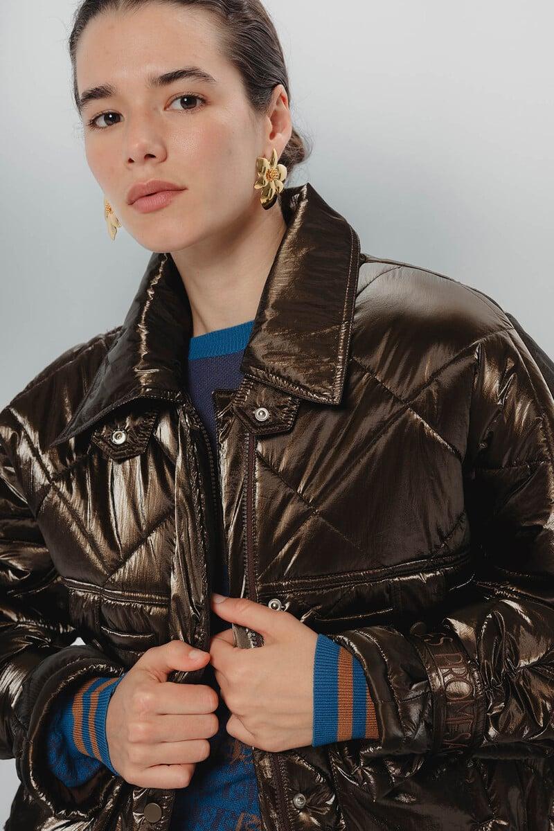 pedro del hierro Chaqueta de mujer acolchada metálica Valeria En oferta