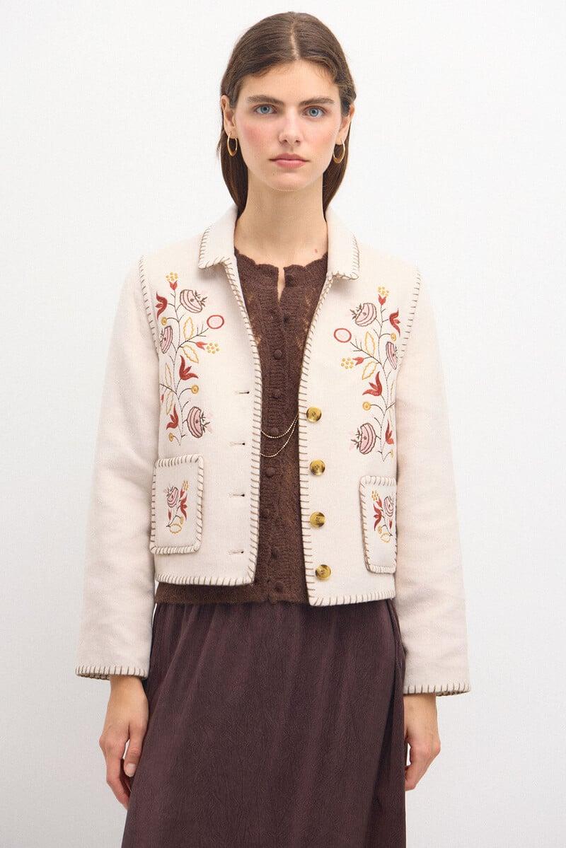 pedro del hierro Ángela. Chaqueta de lana bordada Grandes ahorros