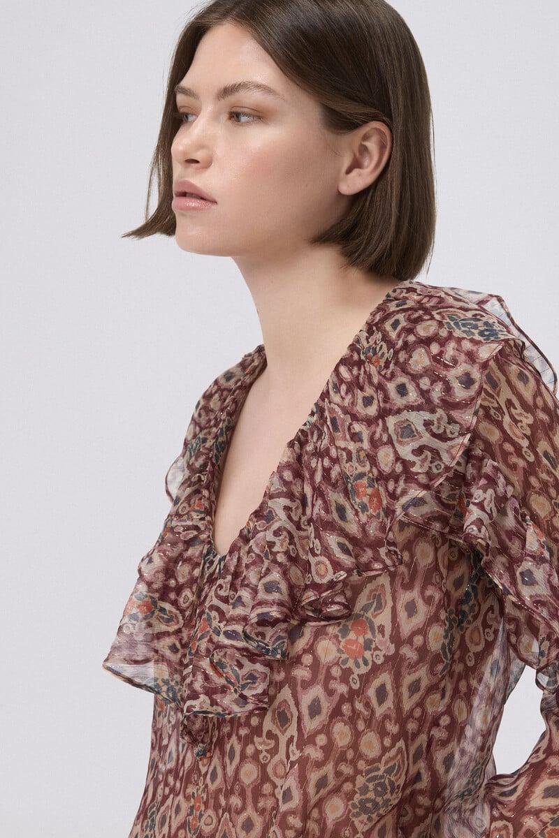 pedro del hierro Blusa de seda estampada Rebajas