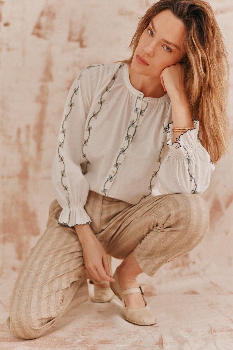 pedro del hierro Carmen. Blusa bordada Los más vendidos