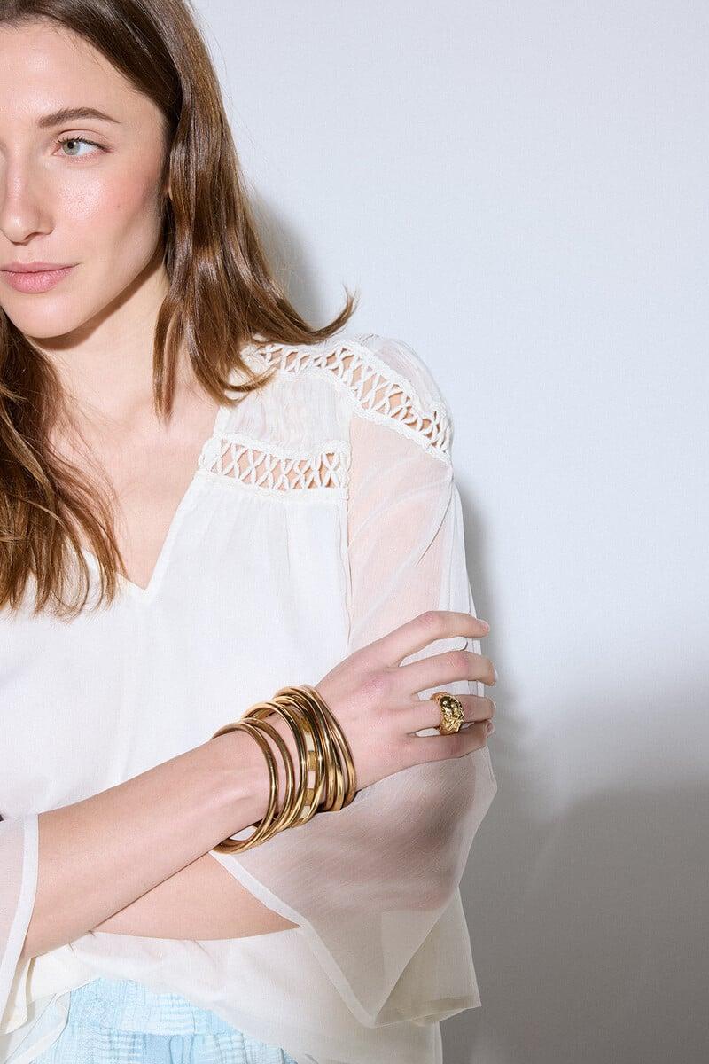 pedro del hierro Blusa blanca entredos Tienda