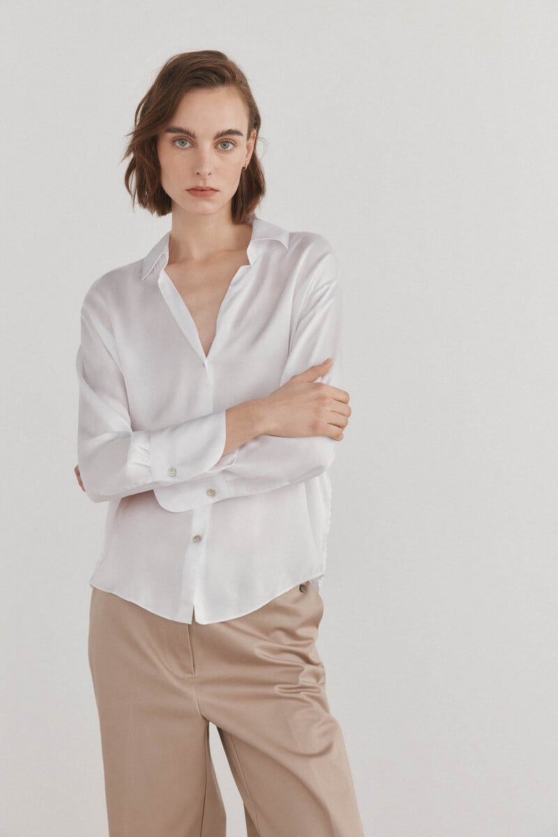 pedro del hierro Blusa satén fluida Liquidación