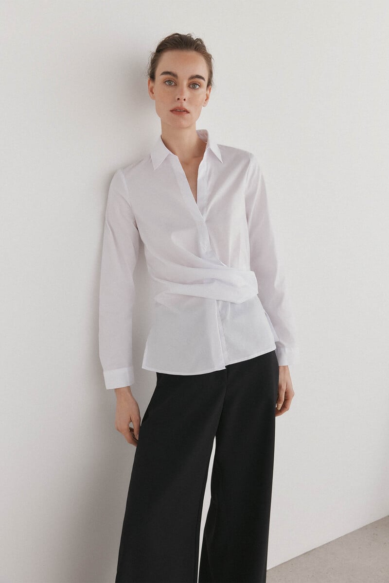 pedro del hierro Camisa de cuello solapa con escote pico