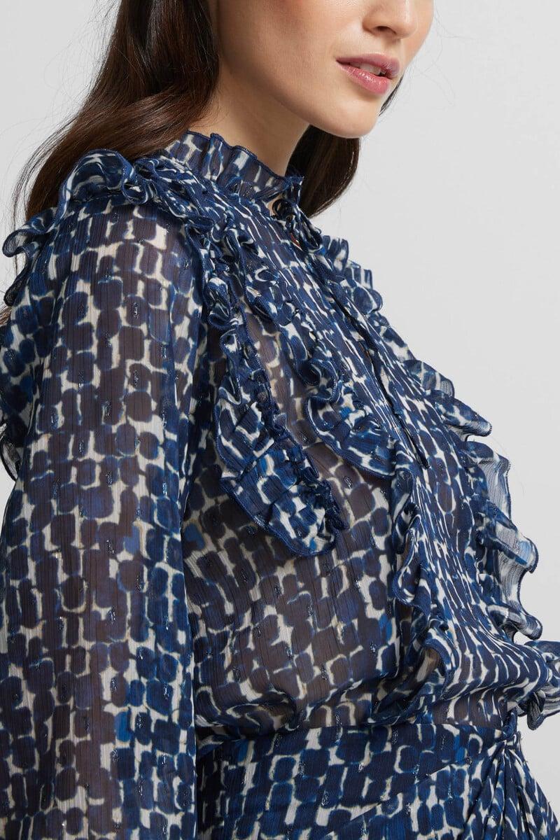 pedro del hierro Blusa volantes estampado Oferta especial