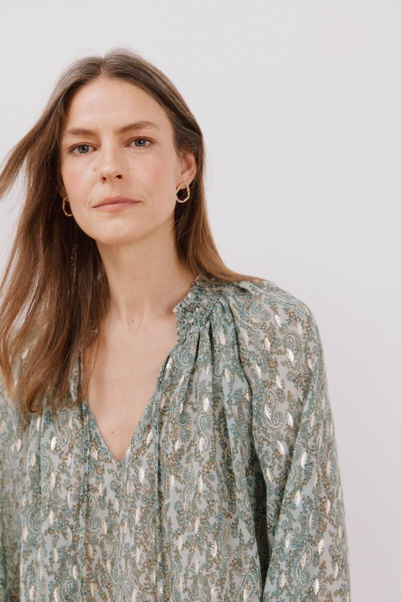 pedro del hierro Blusa detalle nido de abeja Tienda de fábrica