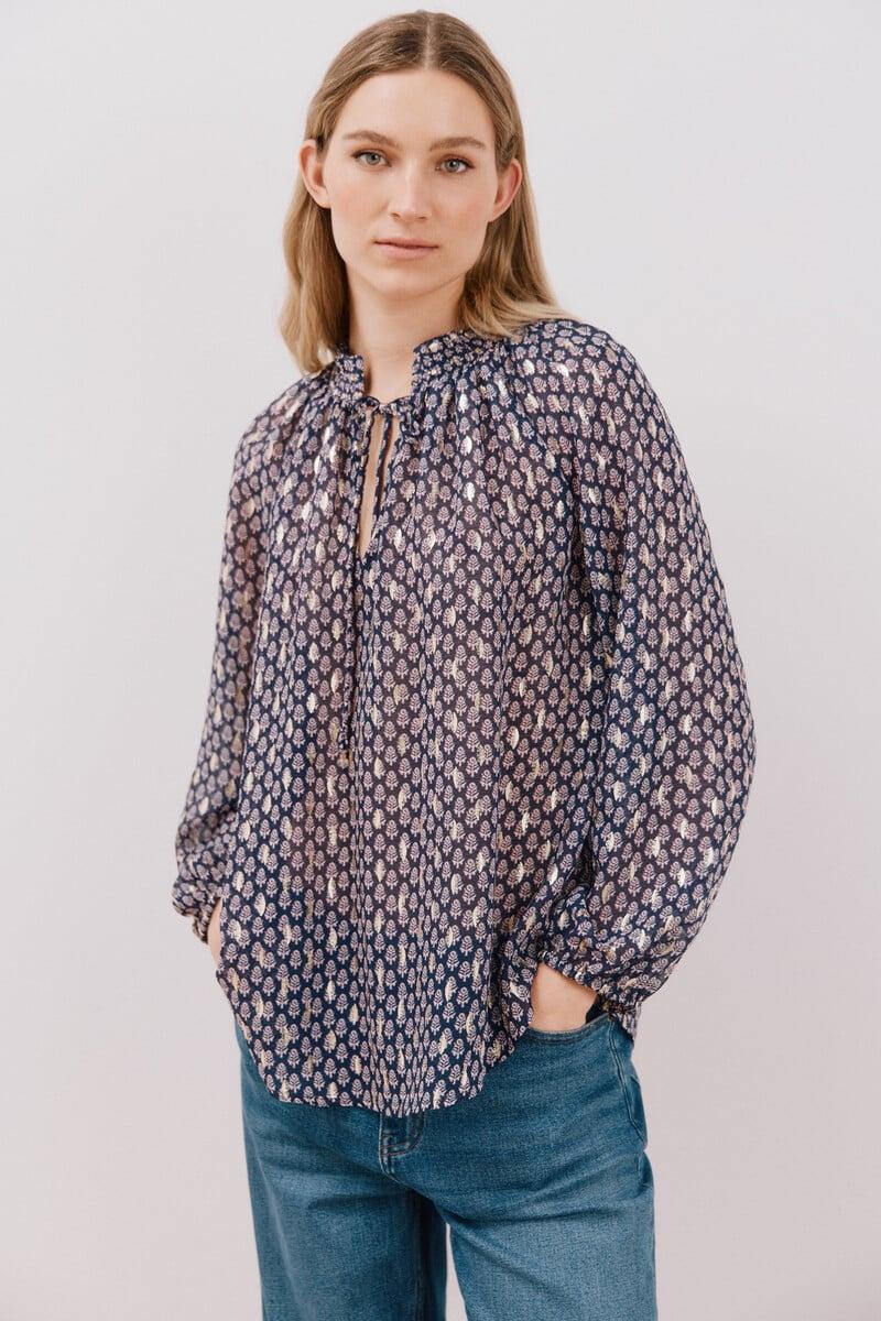 pedro del hierro Blusa detalle nido de abeja Precios de Black Friday