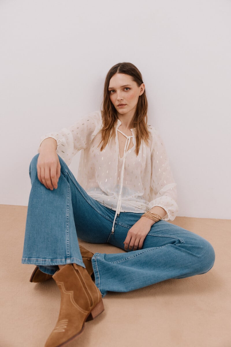 pedro del hierro Blusa detalle nido de abeja Libre de impuestos