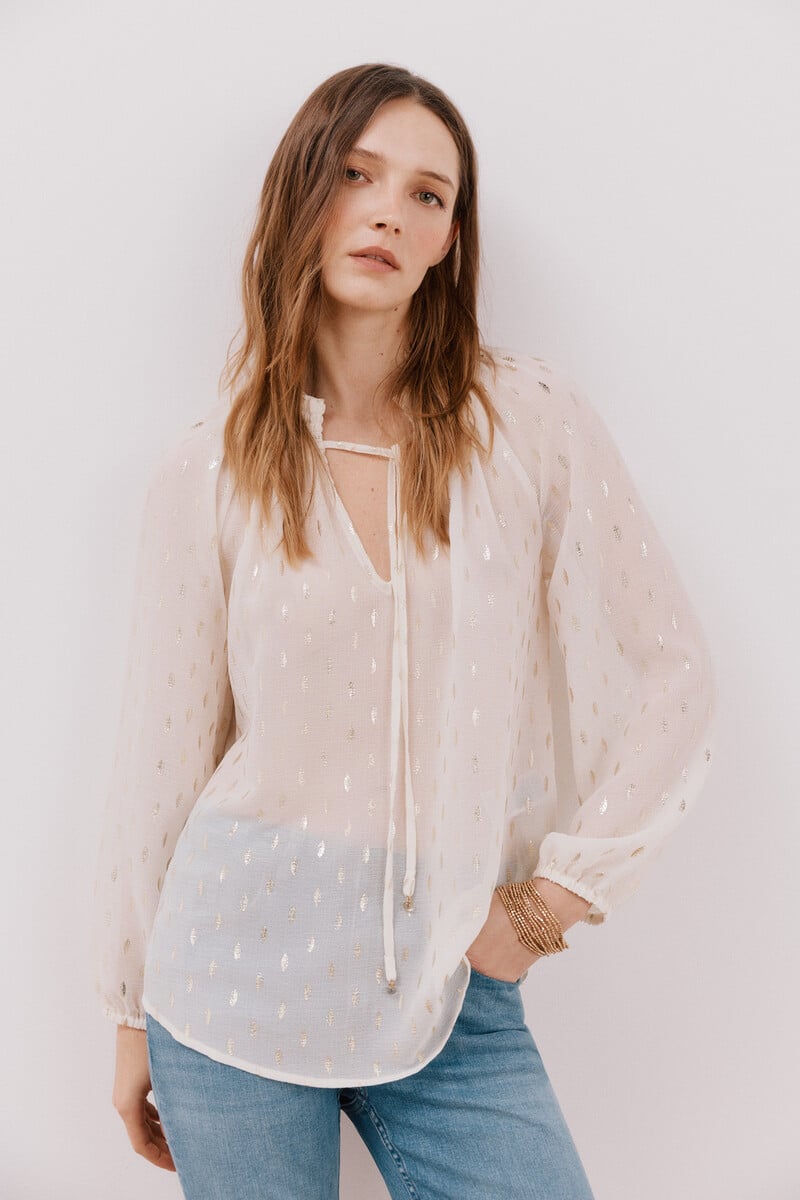 pedro del hierro Blusa detalle nido de abeja Libre de impuestos