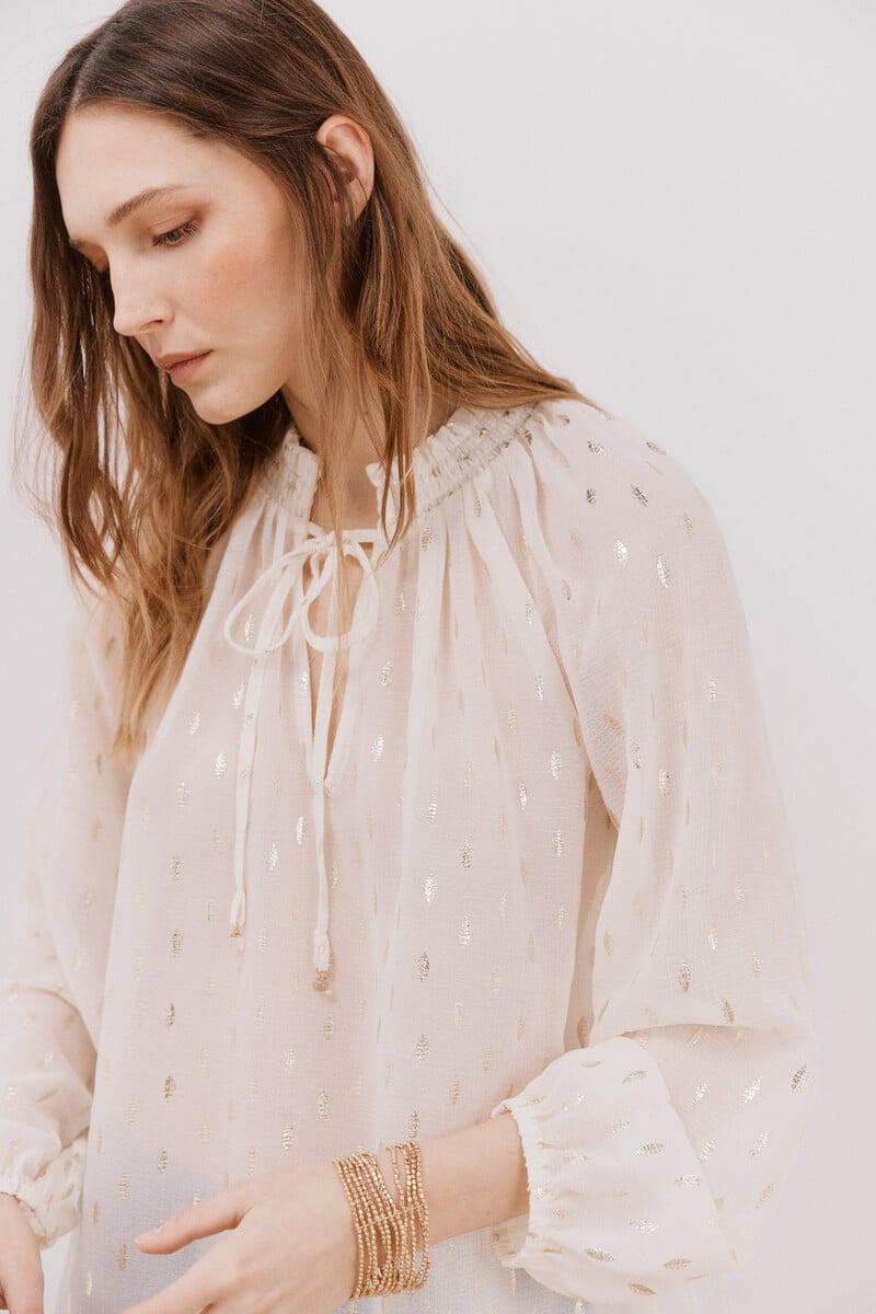 pedro del hierro Blusa detalle nido de abeja Libre de impuestos