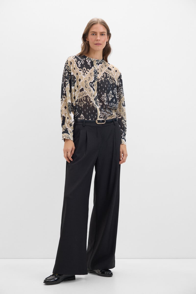 pedro del hierro Blusa estampada tejido textura Descuento por venta flash