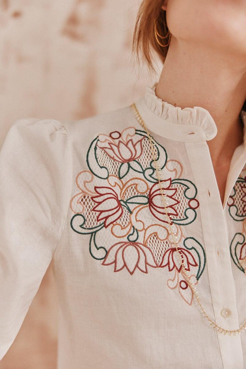 pedro del hierro Casilda. Blusa bordada 2025