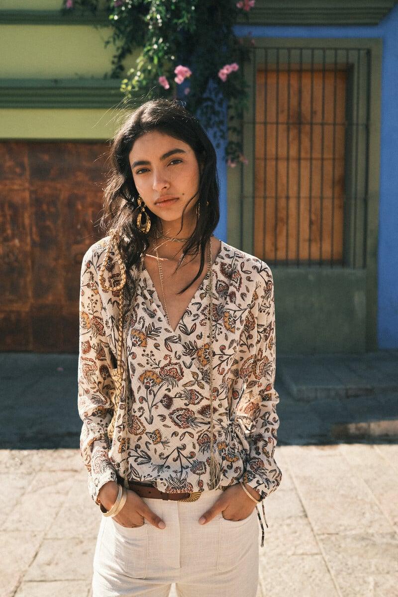 pedro del hierro Adela. Top estampado En oferta