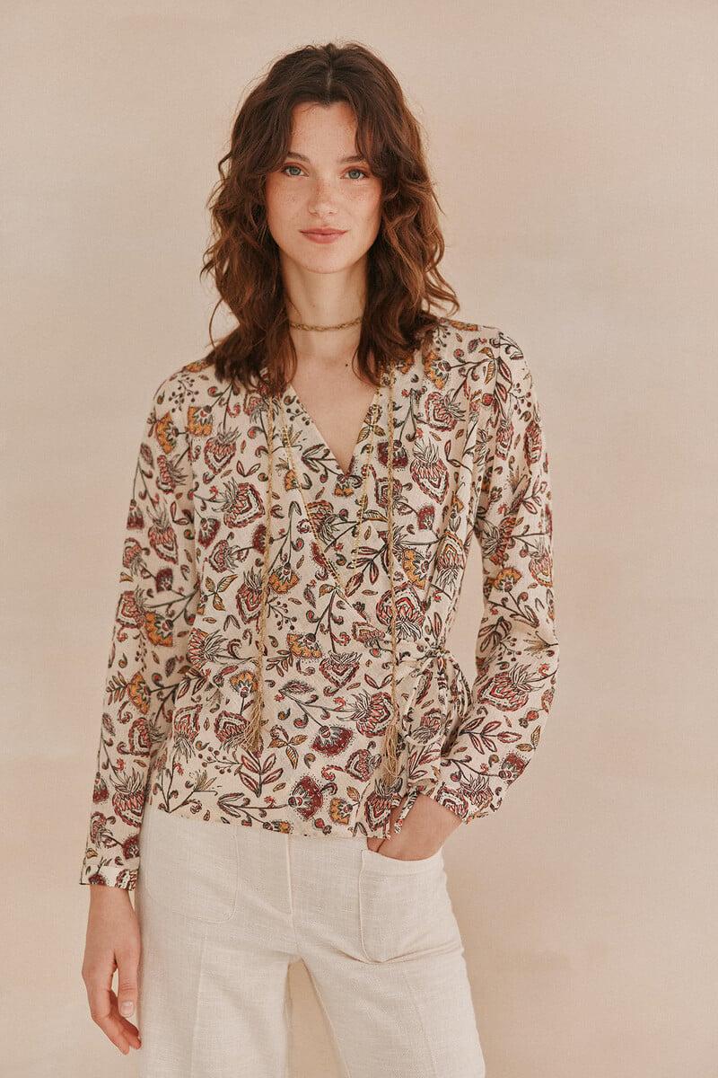 pedro del hierro Adela. Top estampado En oferta