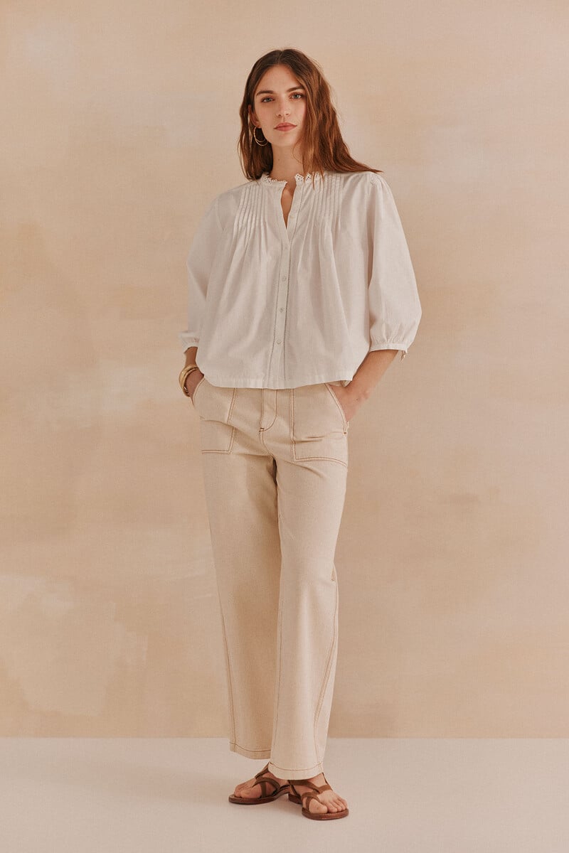 pedro del hierro Lorraine. Blusa jaretas Rebajas baratas