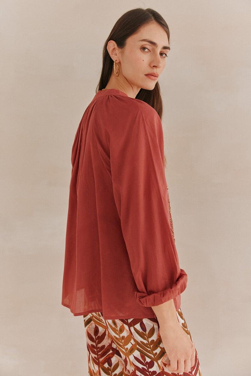 pedro del hierro Lara. Blusa bordada cuentas Rebajas de fábrica