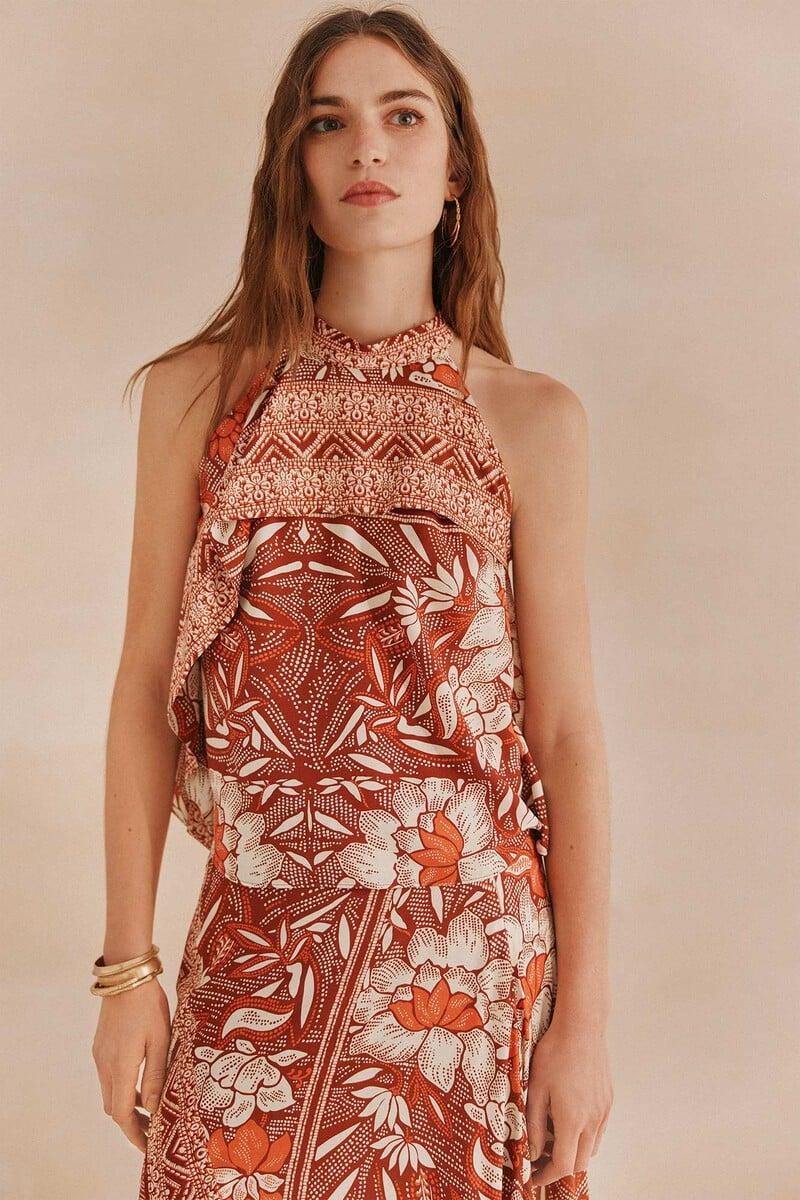 pedro del hierro Liana. Top estampado Descuento