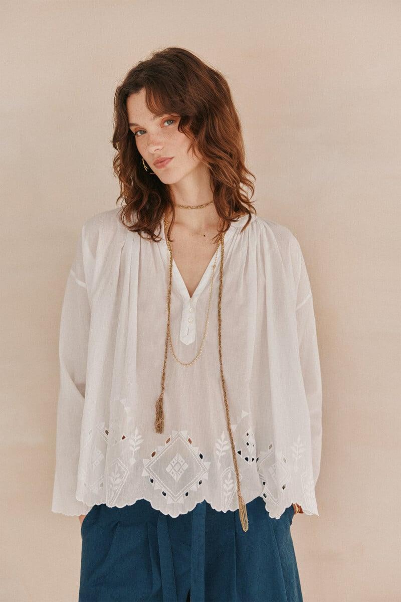 pedro del hierro Casandra. Blusón bordado Tienda