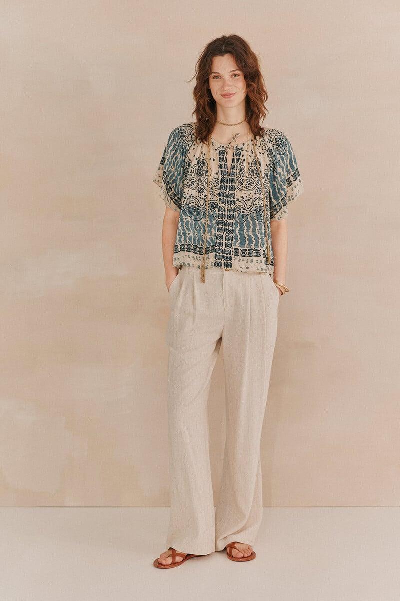 pedro del hierro Casiopea. Top estampado Liquidación