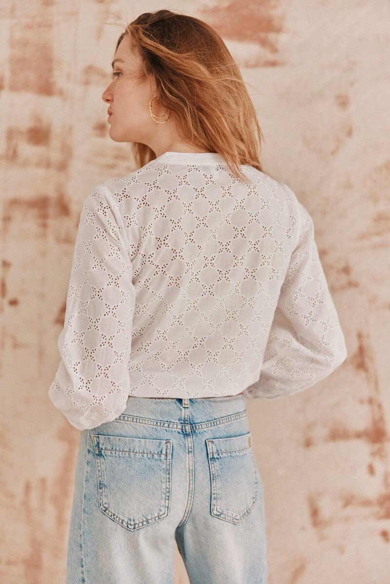 pedro del hierro Consuelo. Blusa bordada volantes Envío gratis