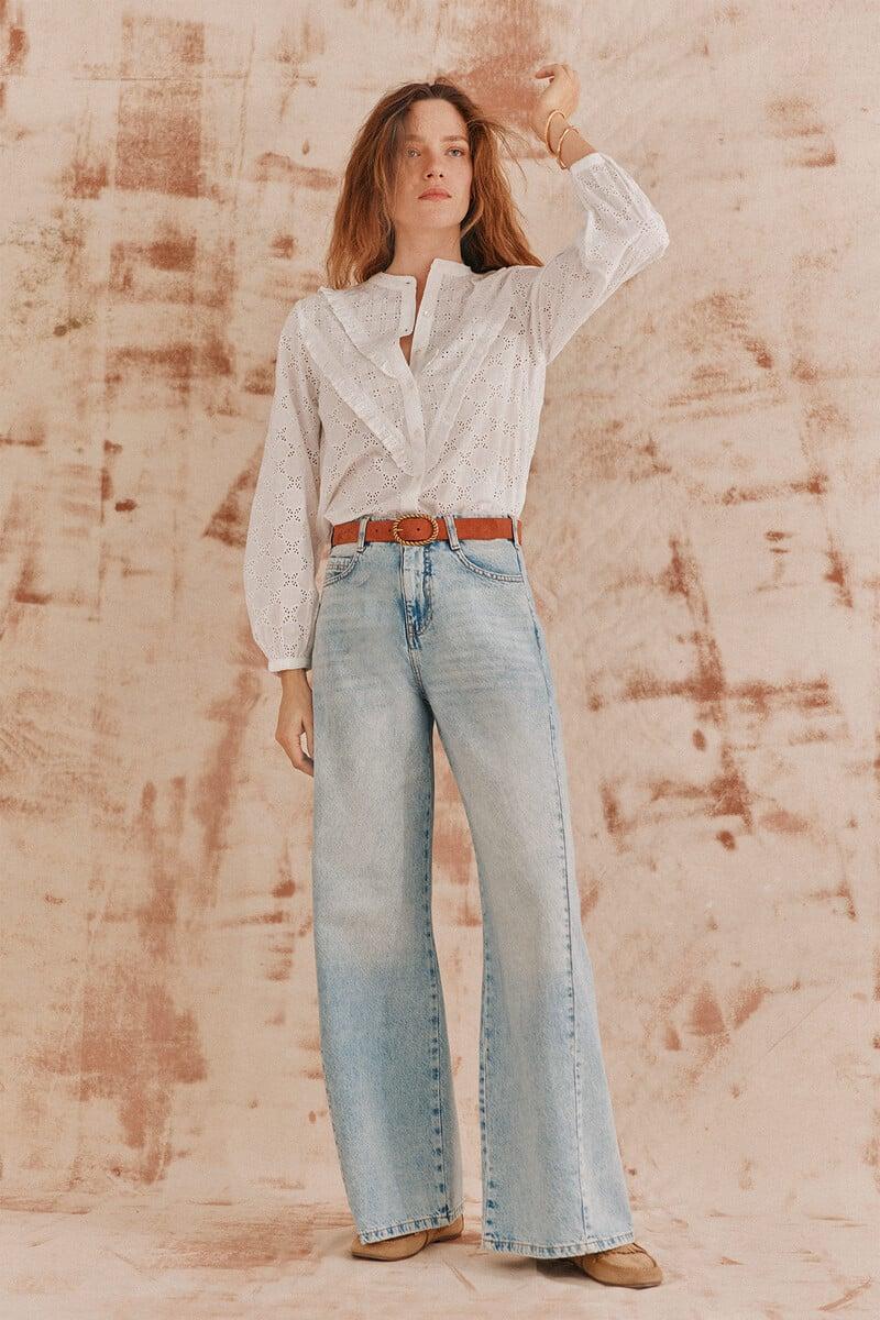 pedro del hierro Consuelo. Blusa bordada volantes Envío gratis