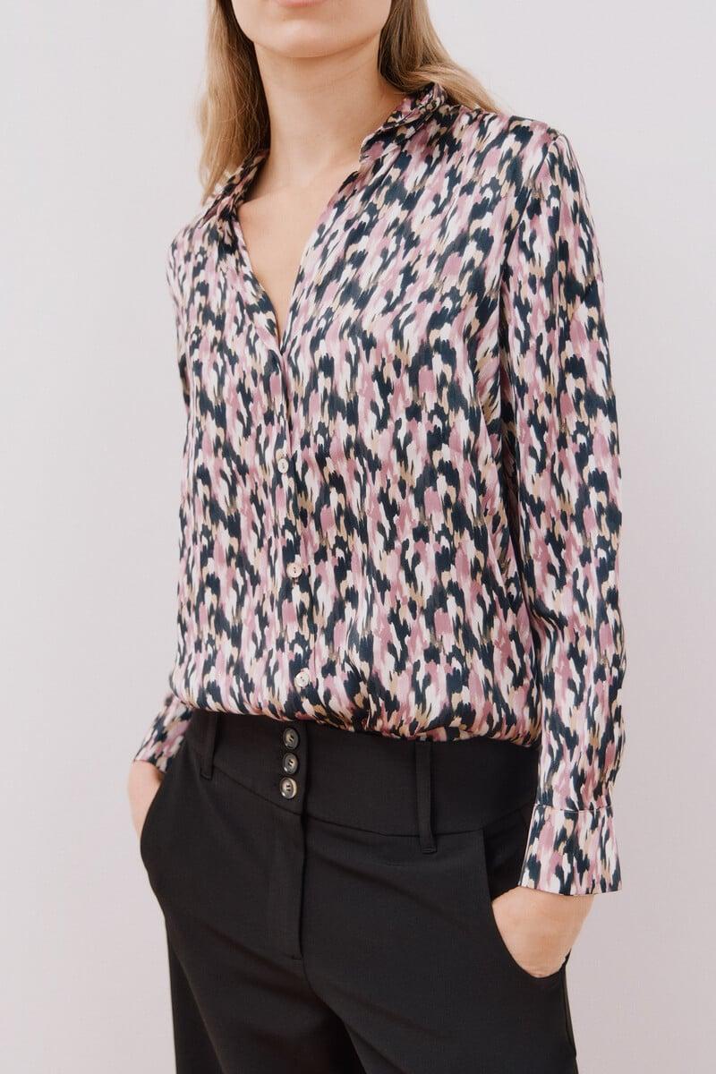 pedro del hierro Blusa satinada manga larga ÚLTIMAS EDICIONES