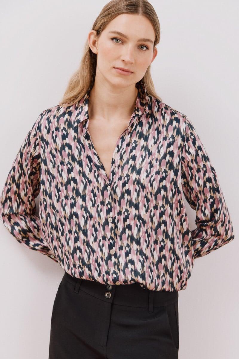 pedro del hierro Blusa satinada manga larga ÚLTIMAS EDICIONES