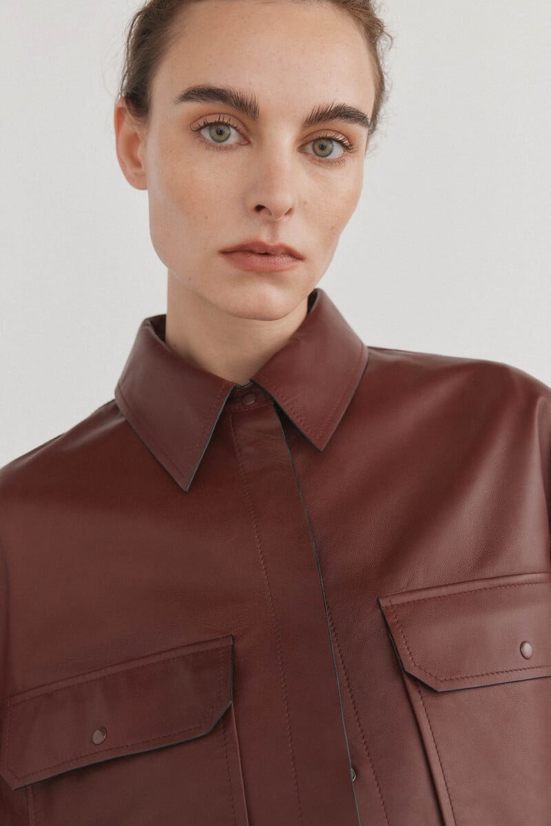 pedro del hierro Camisa piel crop Últimos 2 días