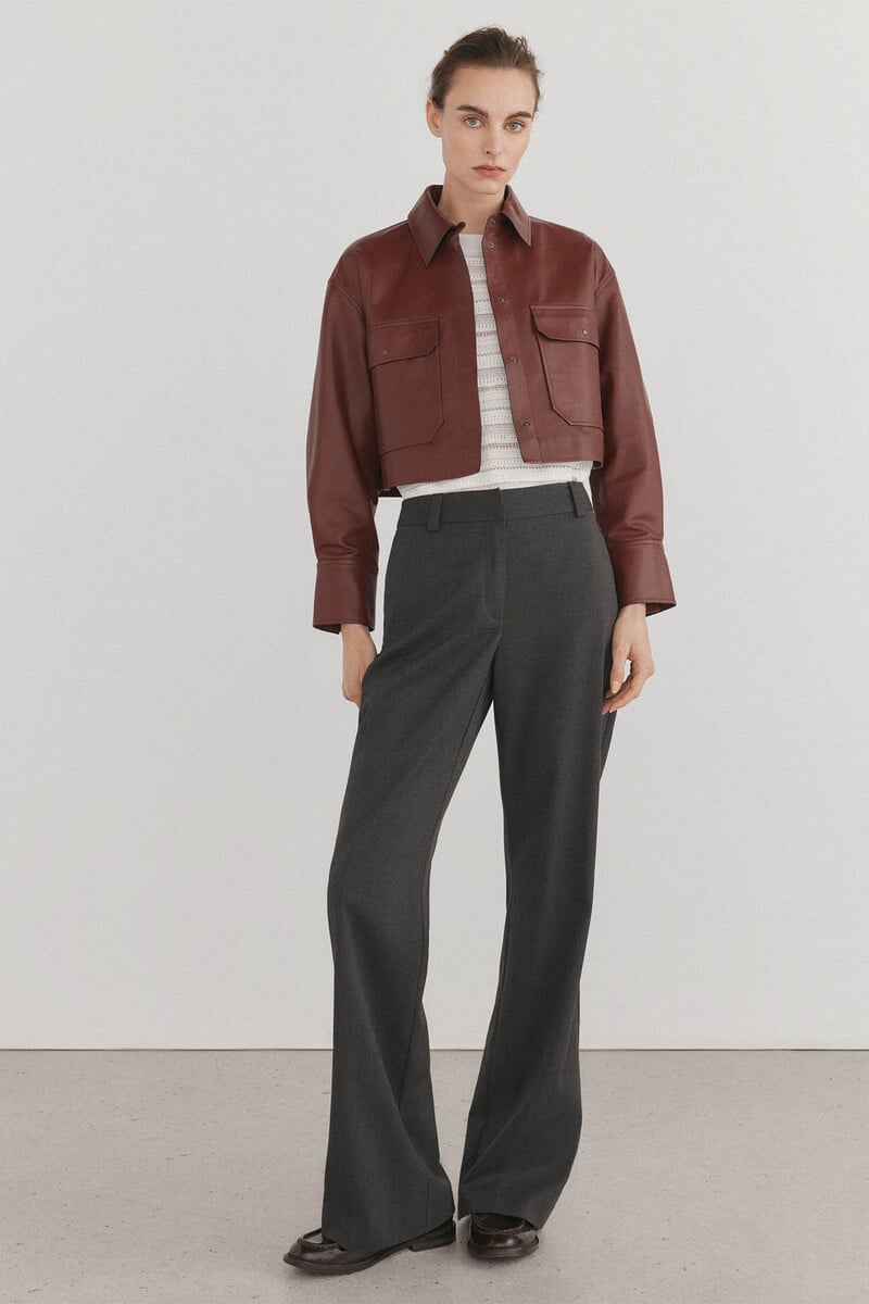 pedro del hierro Camisa piel crop Últimos 2 días