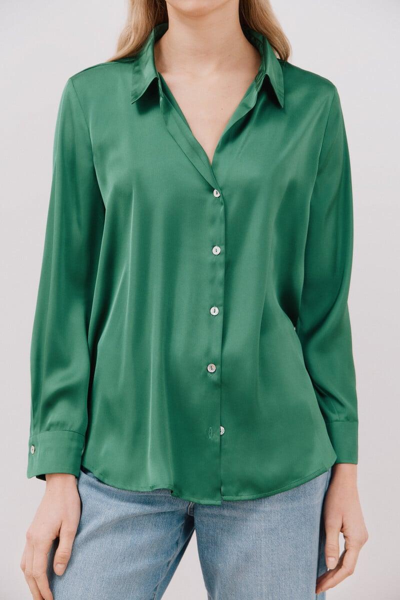 pedro del hierro Blusa satinada manga larga Precio de fábrica