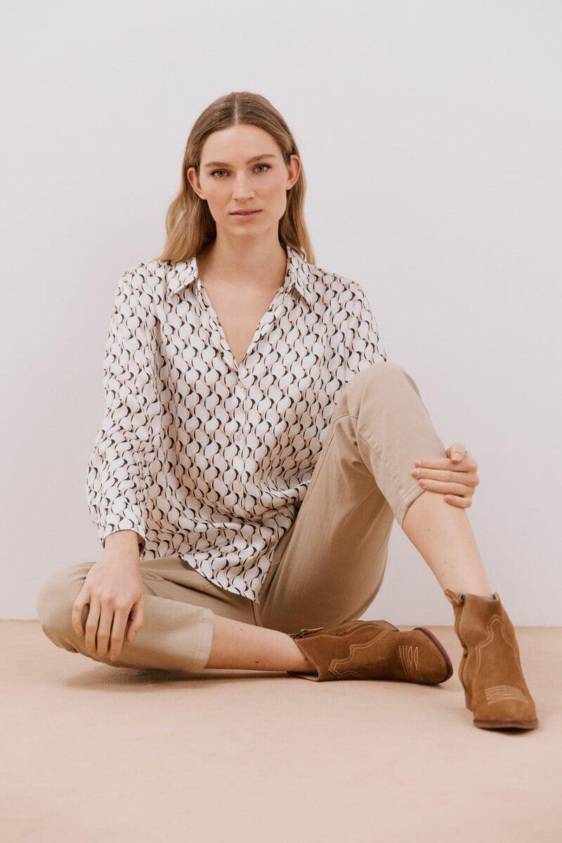 pedro del hierro Blusa satinada manga larga Oferta especial de fábrica