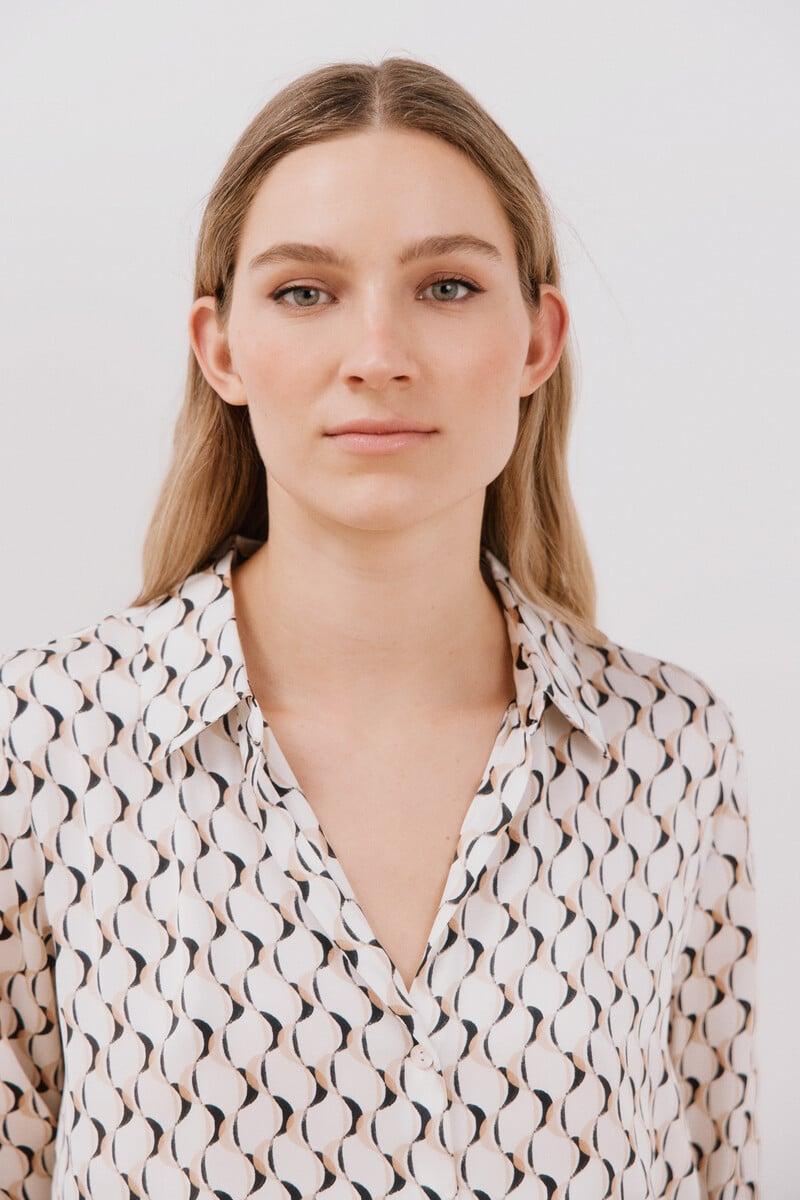 pedro del hierro Blusa satinada manga larga Oferta especial de fábrica
