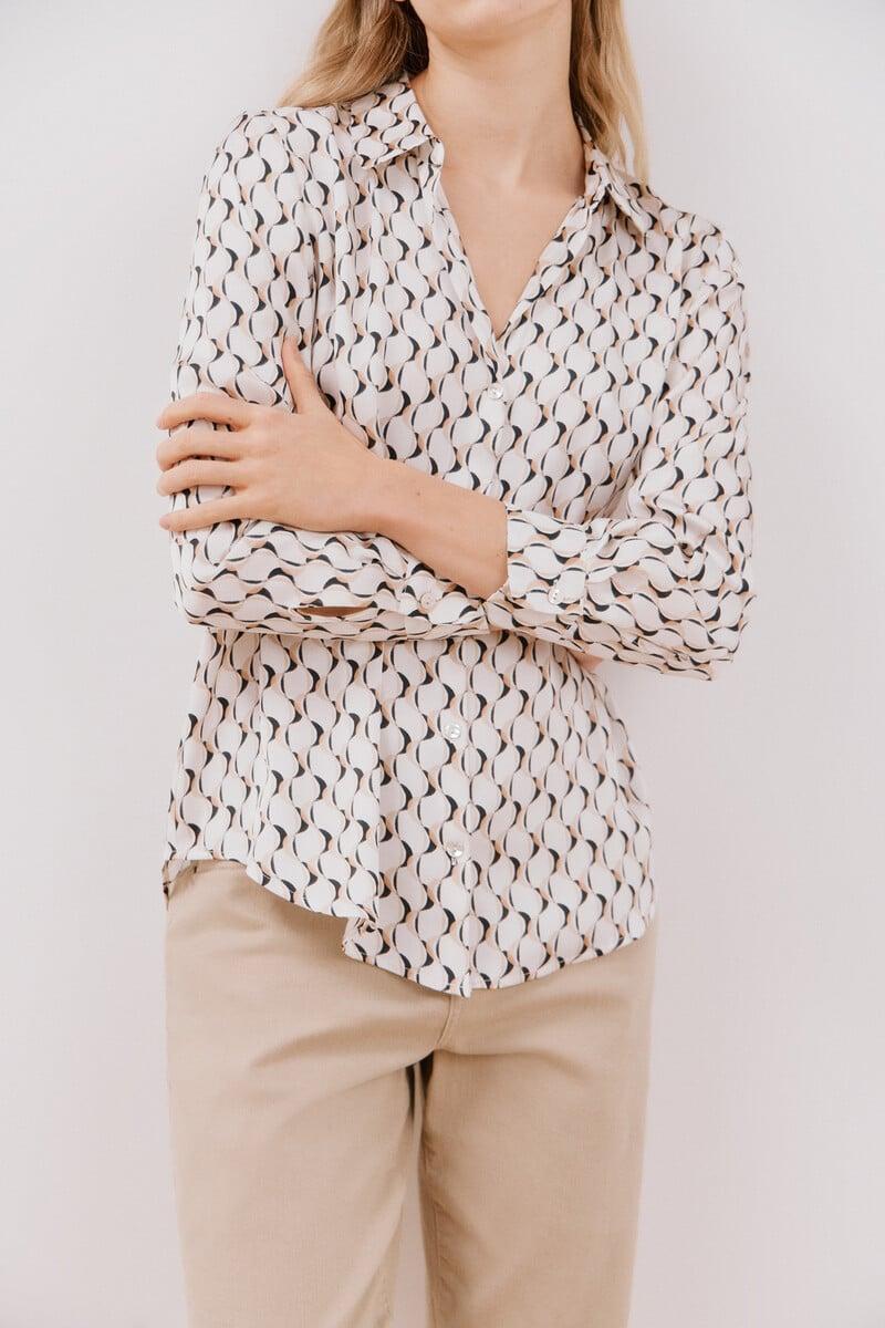 pedro del hierro Blusa satinada manga larga Oferta especial de fábrica