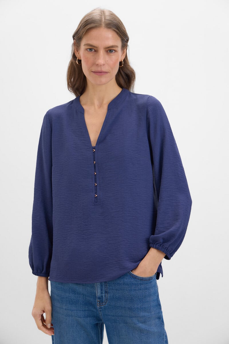 pedro del hierro Blusa cuello mao manga larga Grandes descuentos