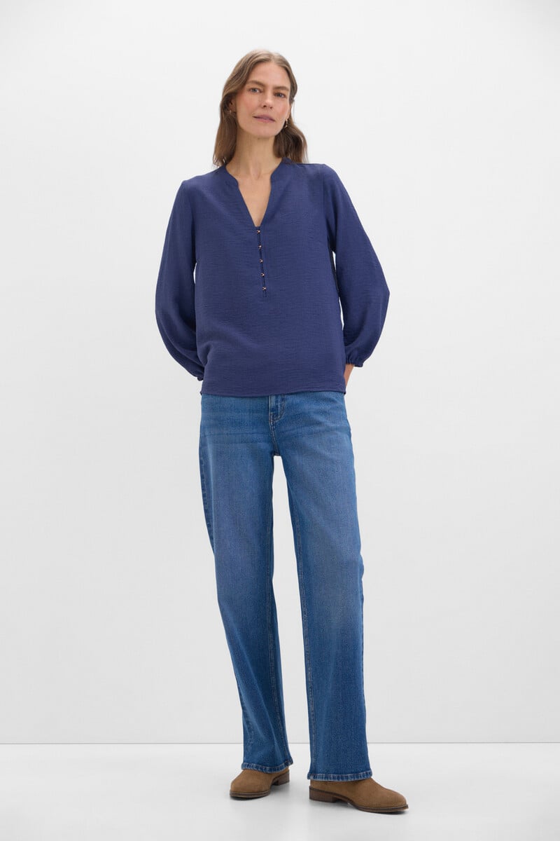 pedro del hierro Blusa cuello mao manga larga Grandes descuentos