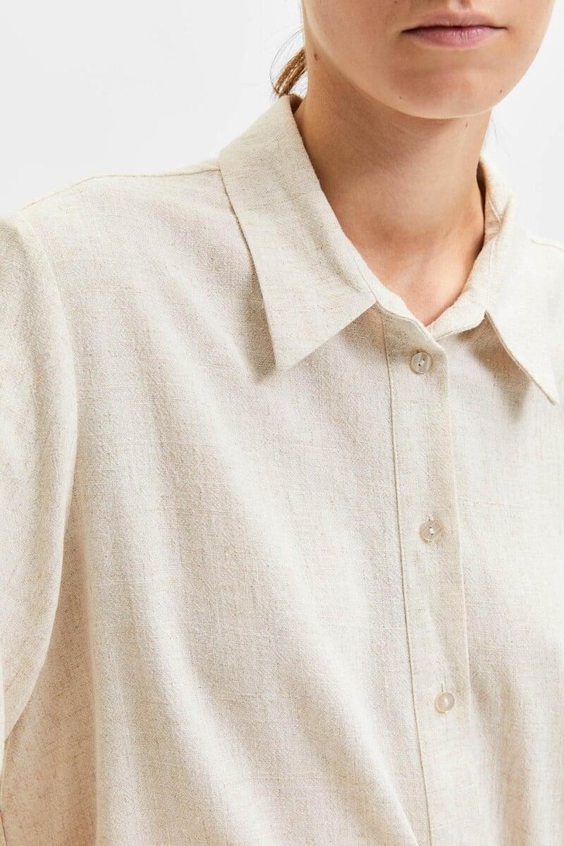 pedro del hierro Camisa de manga larga de lino Regular Fit Tienda de fábrica