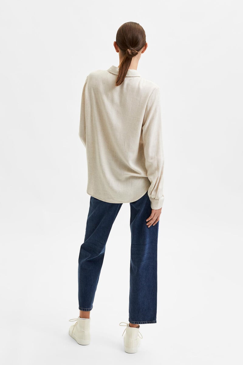 pedro del hierro Camisa de manga larga de lino Regular Fit Tienda de fábrica