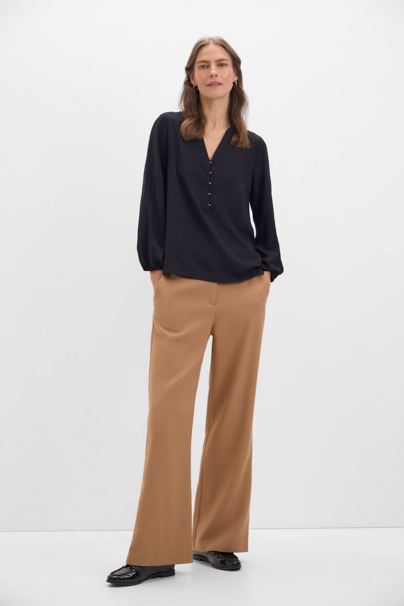 pedro del hierro Blusa cuello mao manga larga Libre de impuestos