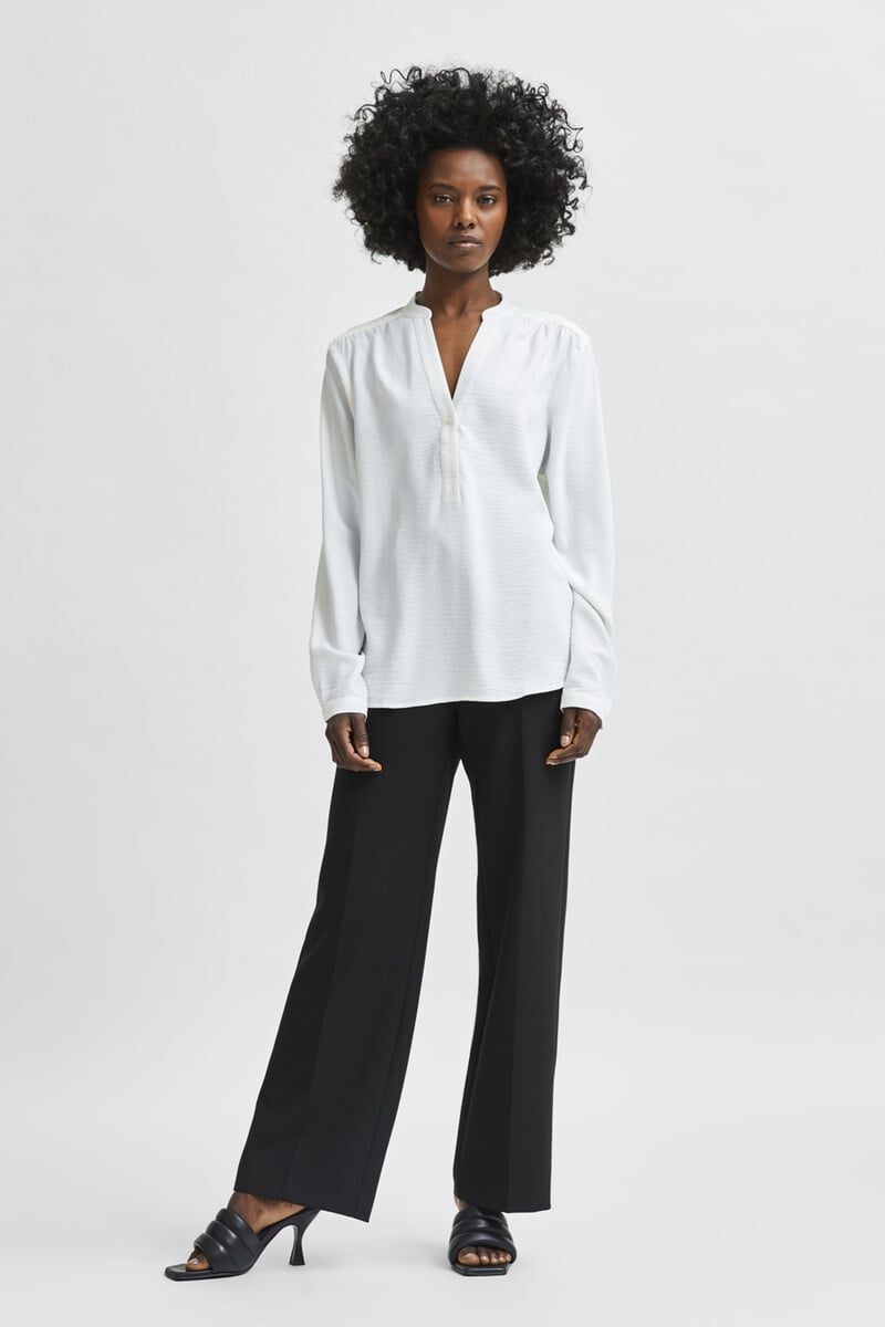 pedro del hierro Blusa fluida con cuello de pico confeccionada con materiales reciclados