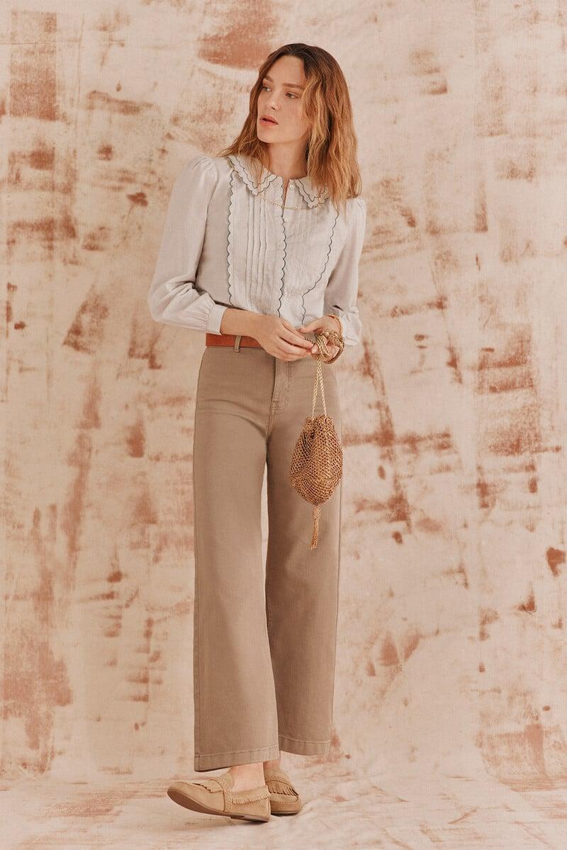 pedro del hierro Cora. Camisa cuello festoneado Outlet online