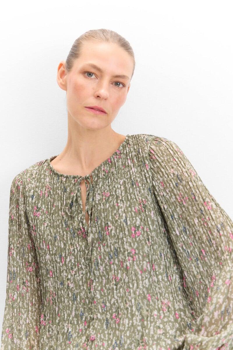 pedro del hierro Blusa plisada estampada
