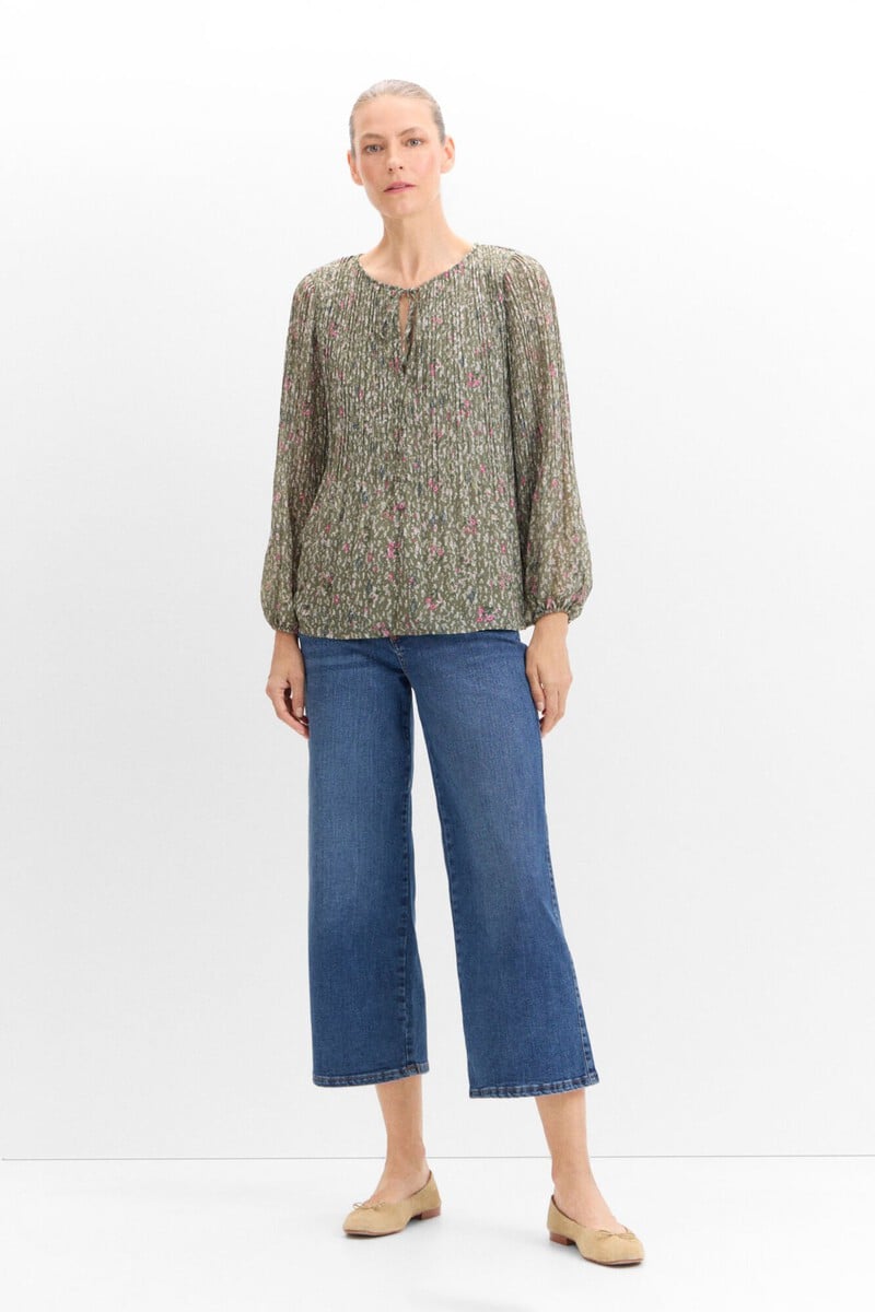 pedro del hierro Blusa plisada estampada Rebajas