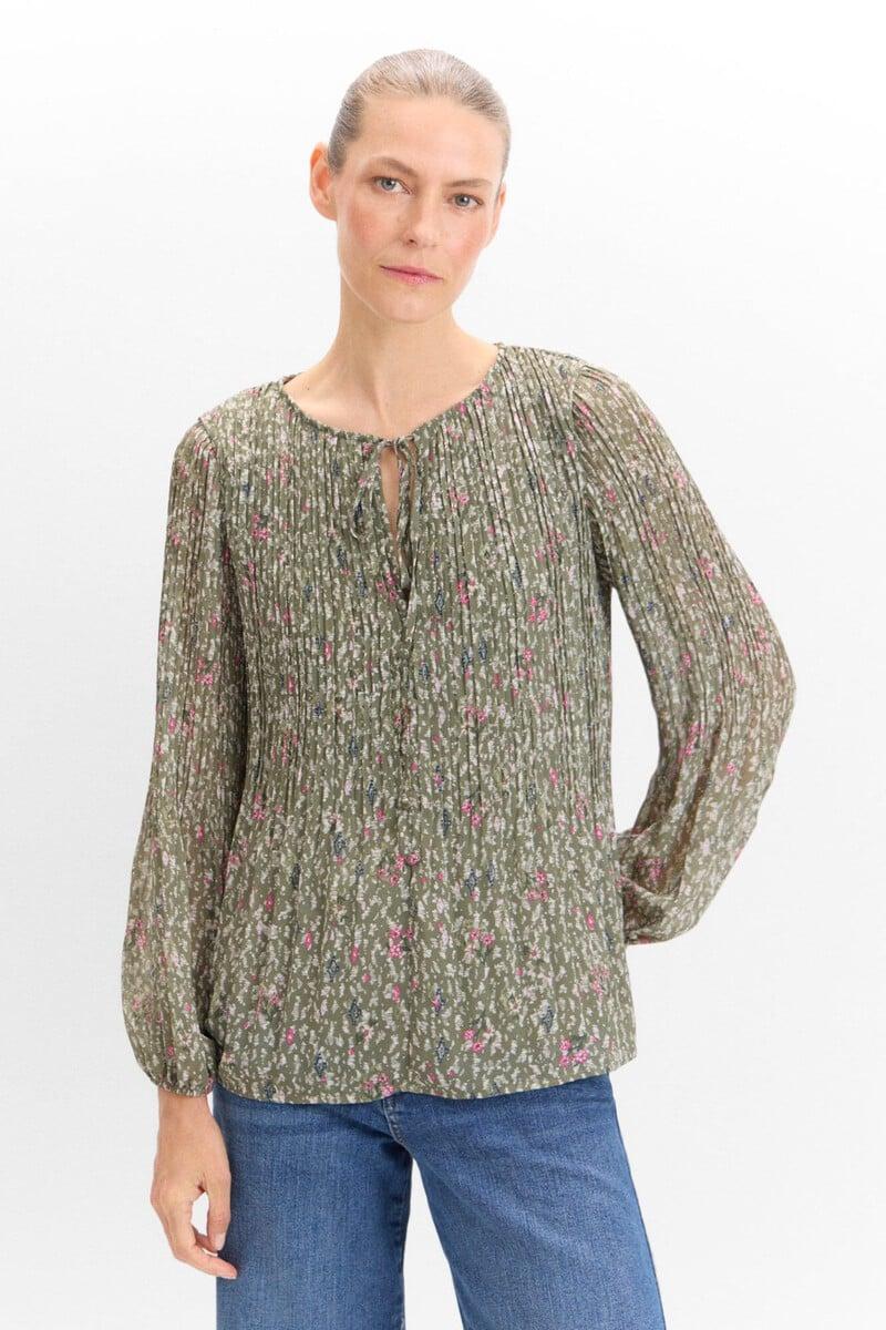 pedro del hierro Blusa plisada estampada Rebajas