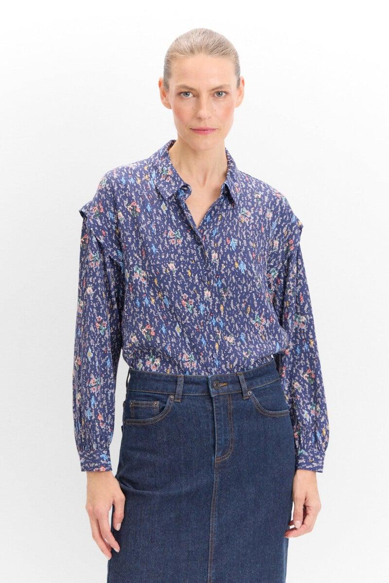 pedro del hierro Camisa pliegue estampada Rebajas de fábrica