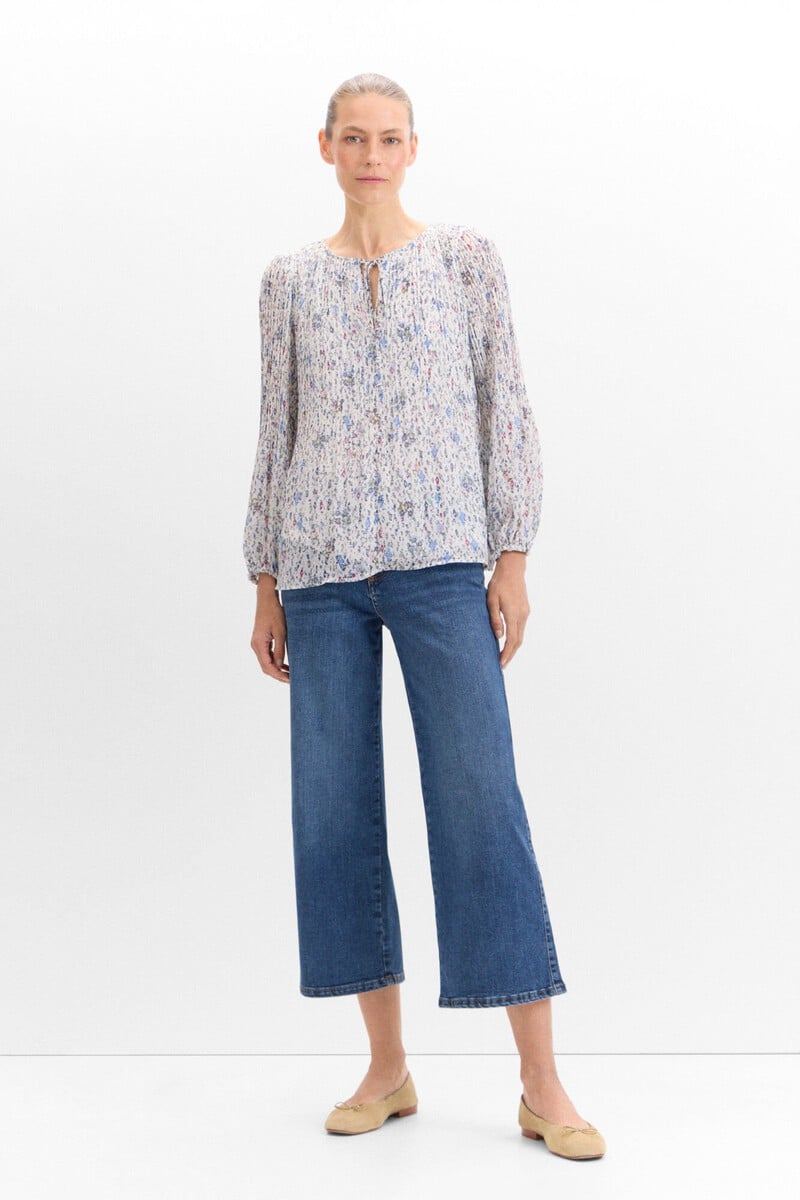 pedro del hierro Blusa plisada estampada Tienda
