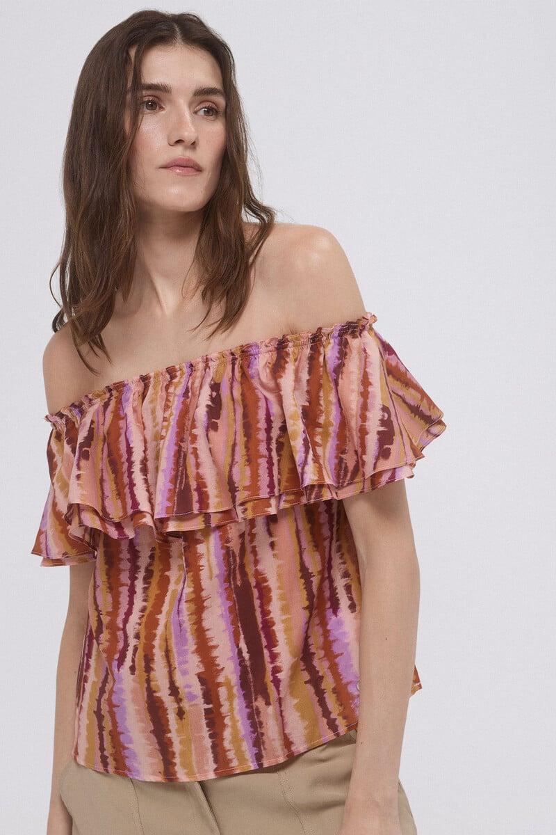 pedro del hierro Top off shoulders estampado Rebajas online