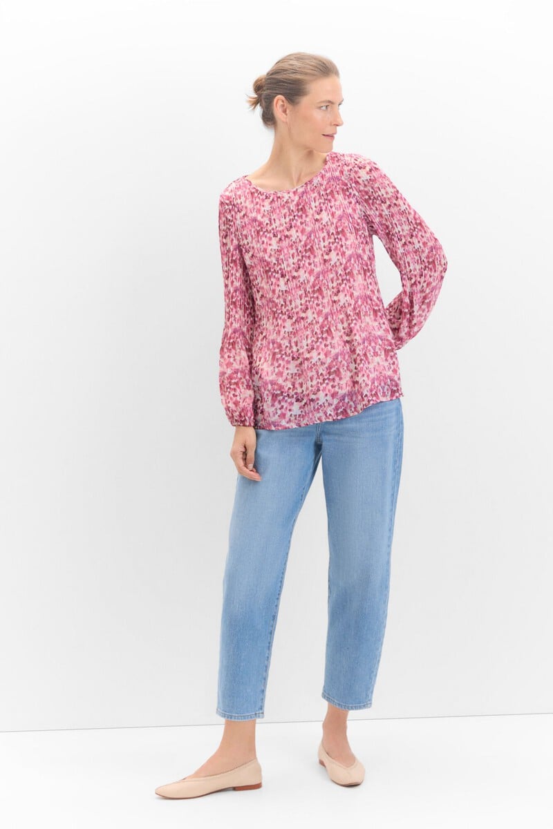 pedro del hierro Blusa plisada combinada ÚLTIMAS EDICIONES