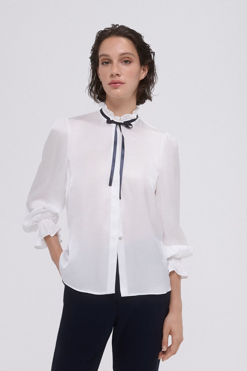 pedro del hierro Blusa satén lazo Últimos 2 días